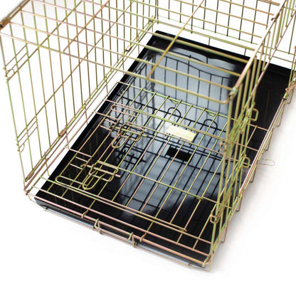 Discover the perfect deluxe heavy duty gold dog crate, featuring two doors for easy access and a removable tray for easy cleaning! The ideal choice to keep new puppies safe, made using pet safe galvanised steel! Available now in 5 sizes and three stunning colours at Lords & Labradors    