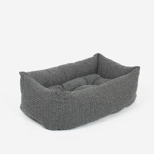  Cosy & Calm Puppy Crate Bed, The Perfect Dog Crate Accessory For The Ultimate Dog Den! In Stunning Granite Bouclé! Available To Personalise at Lords & Labradors 