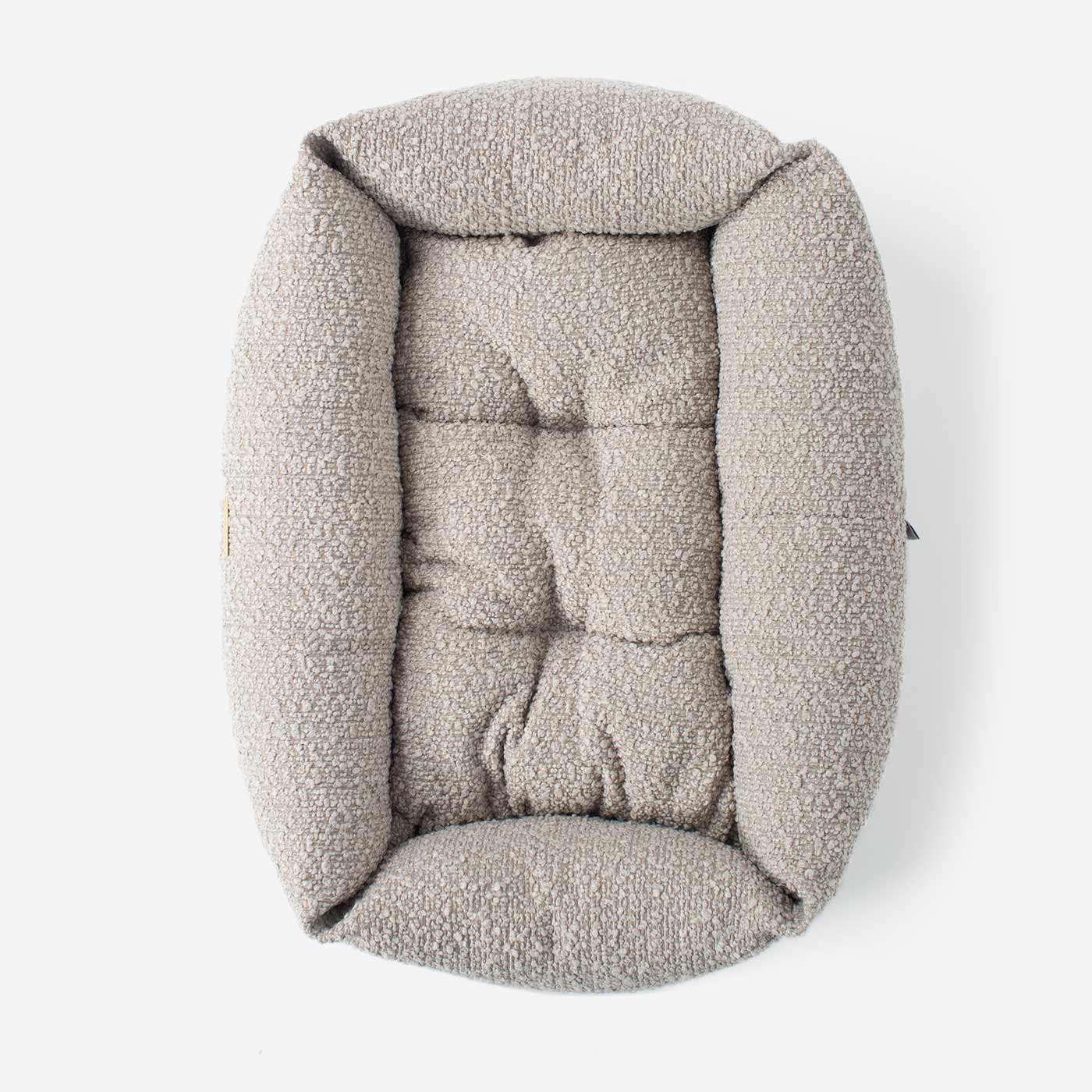  Cosy & Calm Puppy Crate Bed, The Perfect Dog Crate Accessory For The Ultimate Dog Den! In Stunning Mink Bouclé! Available To Personalise at Lords & Labradors 