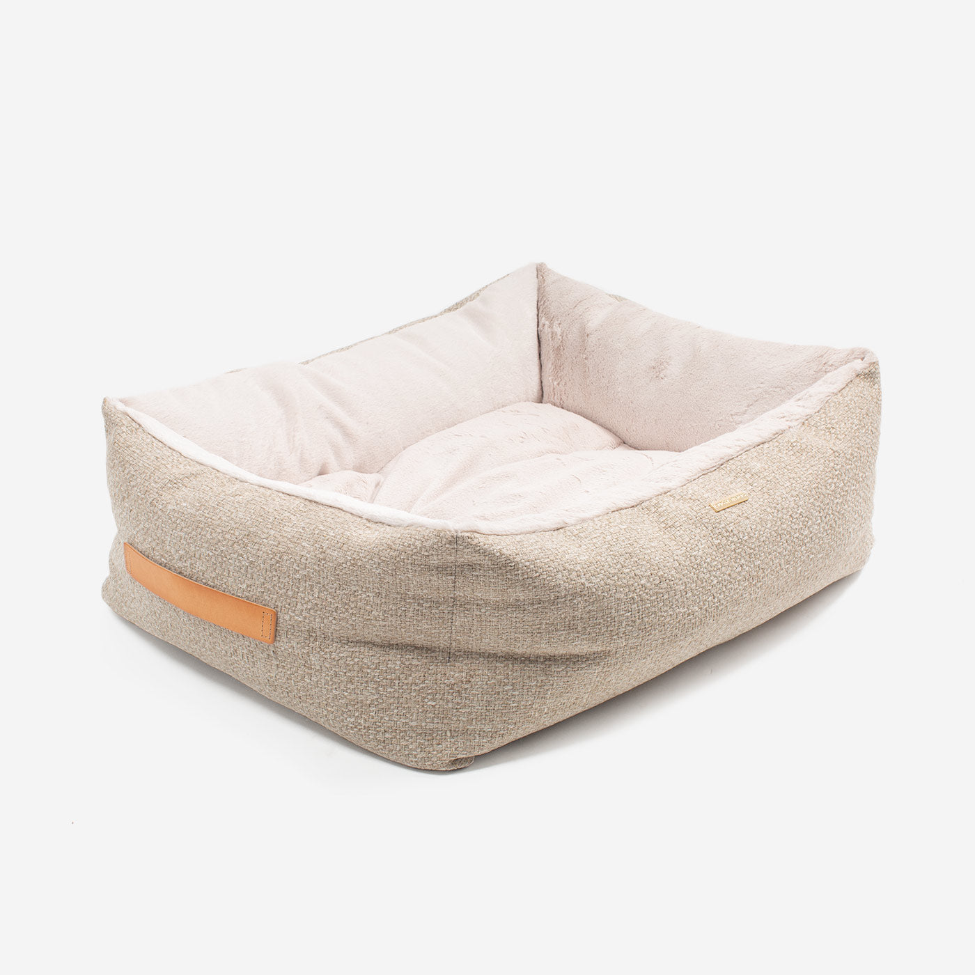 Discover This Luxurious Box Bed For Dogs, Made Using Beautiful Herdwick Fabric To Craft The Perfect Dog Box Bed! In Stunning Sandstone, Available Now at Lords & Labradors    