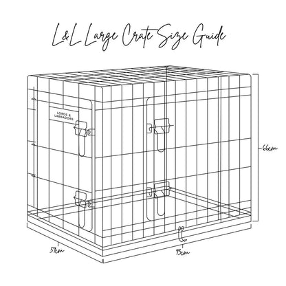 Discover the perfect deluxe heavy duty gold dog crate, featuring two doors for easy access and a removable tray for easy cleaning! The ideal choice to keep new puppies safe, made using pet safe galvanised steel! Available now in 5 sizes and three stunning colours at Lords & Labradors