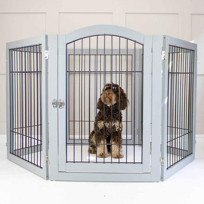 [color:grey] Ensure The Ultimate Puppy Safety with Our Heavy Duty Wooden Puppy Play Pen in Grey or white, Crafted to Take Your Pet Right Through Maturity! Powder Coated to Be Extra Hardwearing! 6 panels that are 80.5cm high! Available To Now at Lords & Labradors