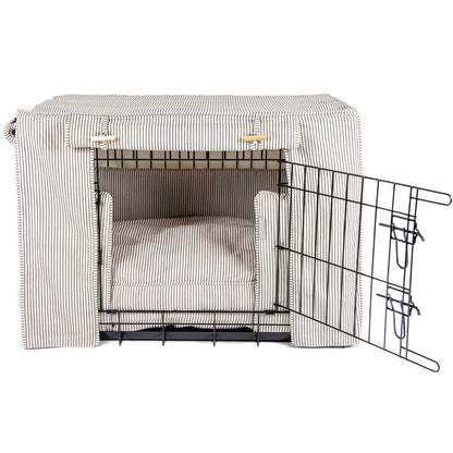 Luxury Heavy Duty Dog Crate, In Stunning Regency Stripe Crate Set, The Perfect Dog Crate Set For Building The Ultimate Pet Den! Dog Crate Cover Available To Personalise at Lords & Labradors