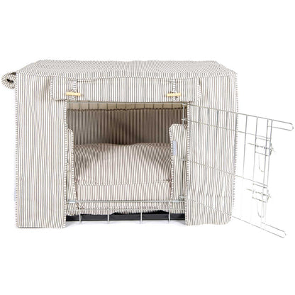 Luxury Heavy Duty Dog Crate, In Stunning Regency Stripe Crate Set, The Perfect Dog Crate Set For Building The Ultimate Pet Den! Dog Crate Cover Available To Personalise at Lords & Labradors