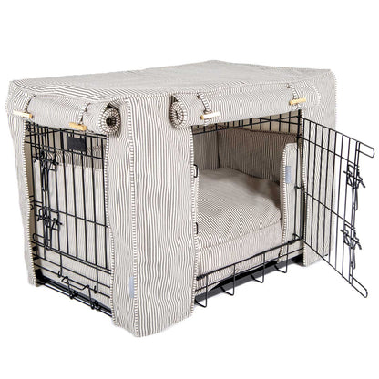 Luxury Heavy Duty Dog Crate, In Stunning Regency Stripe Crate Set, The Perfect Dog Crate Set For Building The Ultimate Pet Den! Dog Crate Cover Available To Personalise at Lords & Labradors