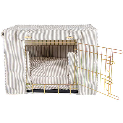 Luxury Heavy Duty Dog Crate, In Stunning Regency Stripe Crate Set, The Perfect Dog Crate Set For Building The Ultimate Pet Den! Dog Crate Cover Available To Personalise at Lords & Labradors