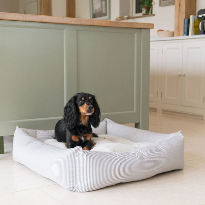 Box Bed For Dogs in Regency Stripe  by Lords & Labradors