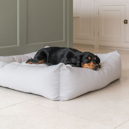 Box Bed For Dogs in Regency Stripe  by Lords & Labradors