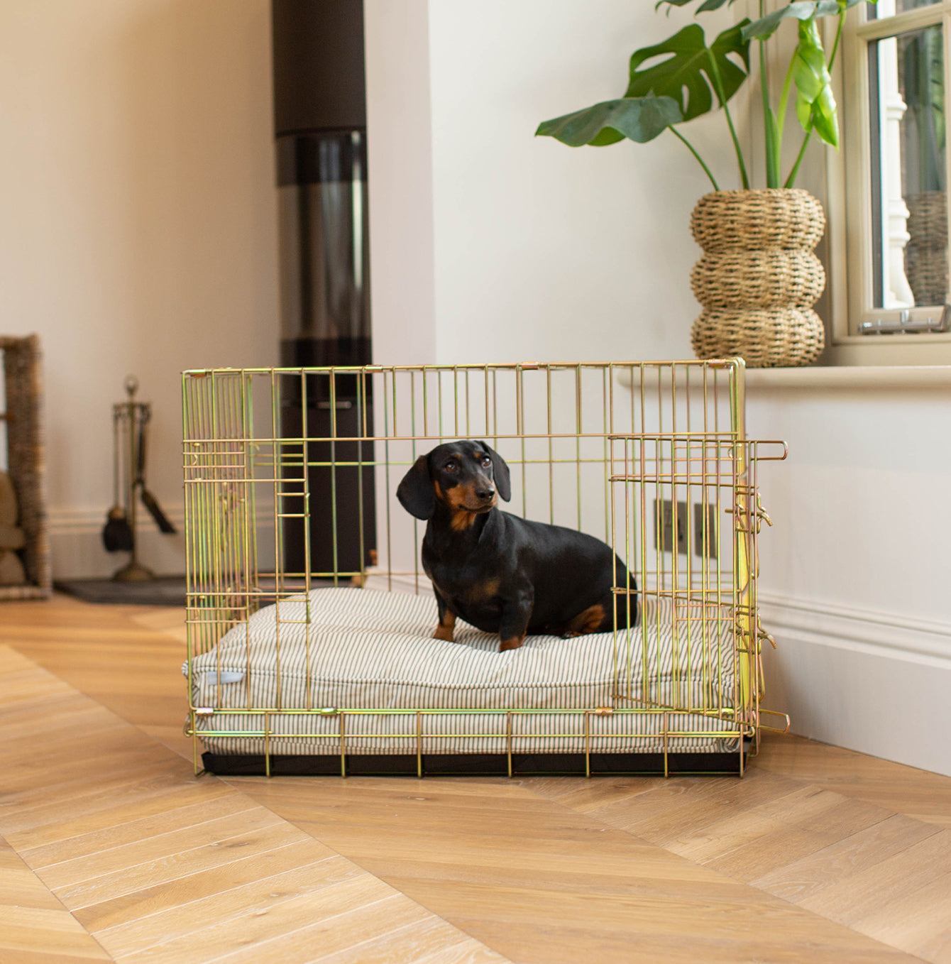 Luxury Dog Crate Cushion, Regency Stripe Crate Cushion The Perfect Dog Crate Accessory, Available To Personalise Now at Lords & Labradors