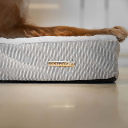 Discover the perfect dog mattress, our luxury essentials twill Orthopaedic mattress in stunning cream linen. Present to your furry friend with this Italian handmade mattress for dogs, available now at Lords & Labradors 